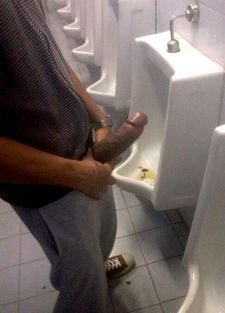 Thick black dick at the urinals