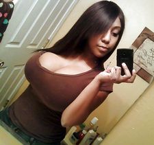 Beautiful ebony brunette big boobs in this picture.