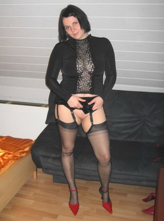 Black stockings and no panties :)..